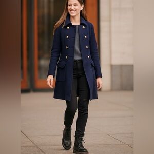 Lauren by Ralph Lauren Coatigan vintage Military coat sweater, LambsWool blend S